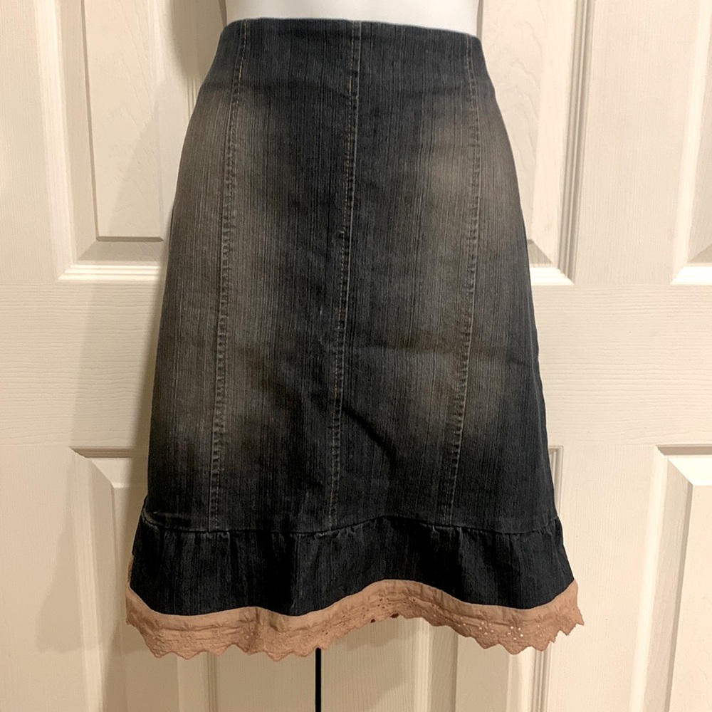 Dark Blue Denim Skirt - Picture 1 of 7